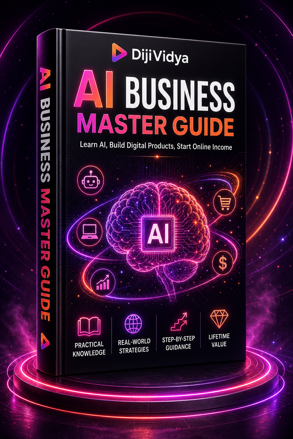 AI Business Master Guide 3D book mockup